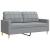 Set de canapele cu perne, 3 piese, gri deschis, textil GartenMobel Dekor
