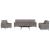 Set de canapele cu perne, 3 piese, gri taupe, textil GartenMobel Dekor