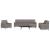 Set canapele cu taburet și perne, 4 piese, taupe, textil GartenMobel Dekor