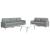 Set de canapele, 2 piese, gri deschis, material textil GartenMobel Dekor