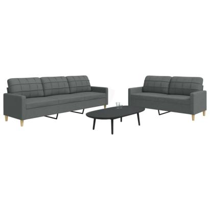 Set de canapele, 2 piese, gri închis, material textil GartenMobel Dekor