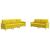 Set de canapele, 2 piese, galben deschis, textil GartenMobel Dekor