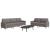 Set de canapele, 2 piese, gri taupe, material GartenMobel Dekor