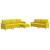Set canapele cu taburet, 3 piese, galben deschis, textil GartenMobel Dekor