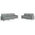 Set de canapele cu perne, 2 piese, gri deschis, textil GartenMobel Dekor