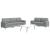 Set de canapele cu perne, 2 piese, gri deschis, textil GartenMobel Dekor