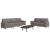 Set de canapele cu perne, 2 piese, gri taupe, textil GartenMobel Dekor