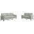 Set de canapele cu perne, 2 piese, gri deschis, catifea GartenMobel Dekor