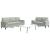 Set de canapele cu perne, 2 piese, gri deschis, catifea GartenMobel Dekor