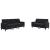 Set de canapele cu perne/rulouri, 2 piese, negru, catifea GartenMobel Dekor