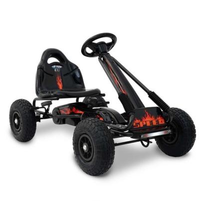 Kart cu pedale pentru copii, greutate maxima 25 kg, 5 km/h, 97 x 61.5 cm, negru/rosu MultiMark GlobalProd