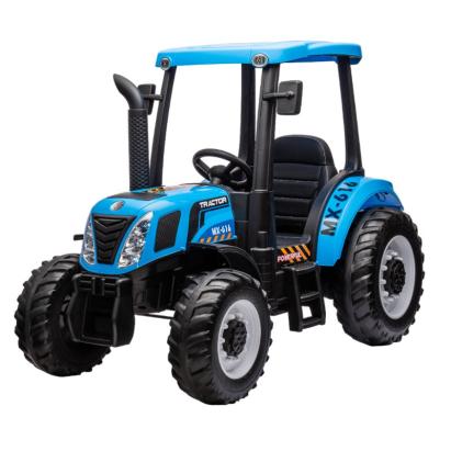 Tractor electric pentru copii, muzica, lumini, usb, mp3, roti spuma eva, 2 x 24v, albastru MultiMark GlobalProd