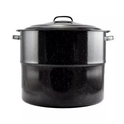 Oală emailată cu capac, 45 cm, 31,5 litri, culoare neagră Handy KitchenServ