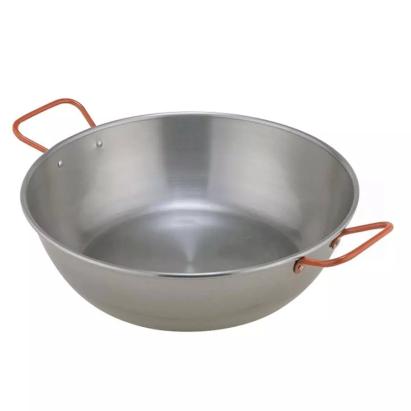 Tigaie Paella adâncă din oțel lustruit cu mânere, 24 cm Handy KitchenServ