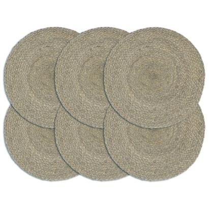 Naproane, 6 buc., gri, 38 cm, rotund, iută GartenMobel Dekor