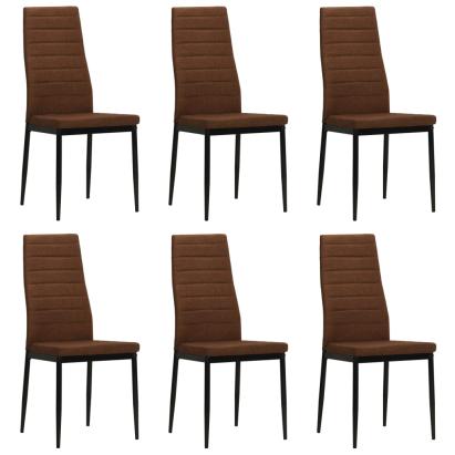 Scaune de bucătărie, 6 buc. maro, material textil GartenMobel Dekor