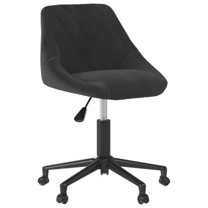 Scaun de masă pivotant, negru, catifea GartenMobel Dekor
