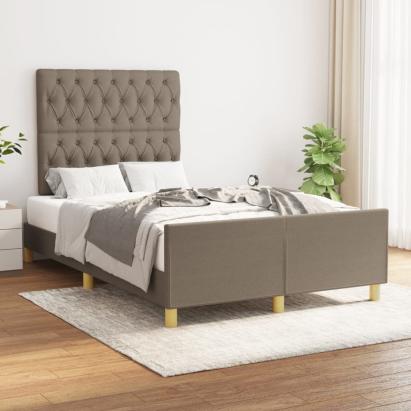 Cadru de pat cu tăblie, gri taupe, 120x200 cm, textil GartenMobel Dekor