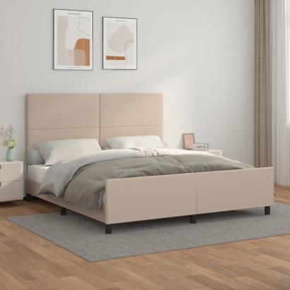 Cadru de pat cu tăblie, cappuccino, 180x200 cm, piele ecologică GartenMobel Dekor