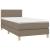 Pat box spring cu saltea, gri taupe, 90x190 cm, textil GartenMobel Dekor