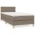 Pat box spring cu saltea, gri taupe, 90x190 cm, textil GartenMobel Dekor