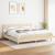 Pat box spring cu saltea, crem, 200x200 cm, textil GartenMobel Dekor