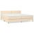 Pat box spring cu saltea, crem, 200x200 cm, textil GartenMobel Dekor