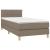 Pat box spring cu saltea, gri taupe, 90x190 cm, textil GartenMobel Dekor