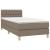Pat box spring cu saltea, gri taupe, 90x190 cm, textil GartenMobel Dekor