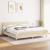 Pat box spring cu saltea, crem, 200x200 cm, textil GartenMobel Dekor