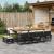 Set mobilier de grădină cu perne, 13 piese, negru, poliratan GartenMobel Dekor