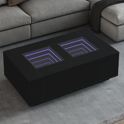 Măsuță de cafea cu LED infinity, negru, 116x69x40 cm GartenMobel Dekor