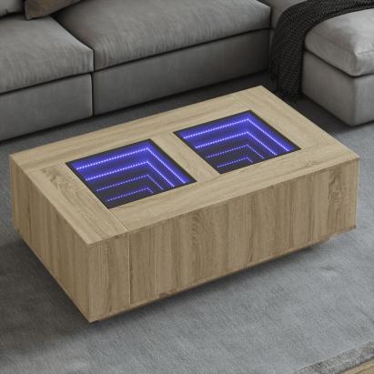 Măsuță de cafea cu LED infinity, stejar sonoma, 116x69x40 cm GartenMobel Dekor