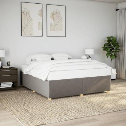 Cadru de pat fără saltea, gri taupe, 180x200 cm, textil GartenMobel Dekor