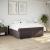 Pat box spring cu saltea, maro închis, 200x200 cm, textil GartenMobel Dekor