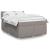Pat box spring cu saltea, gri taupe, 160x200 cm material textil GartenMobel Dekor
