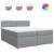Pat box spring cu saltea, gri deschis, 200x200 cm, textil GartenMobel Dekor