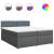 Pat box spring cu saltea, gri închis, 200x200 cm, textil GartenMobel Dekor