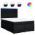 Pat box spring cu saltea, negru, 140x200 cm, textil GartenMobel Dekor