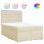 Pat continental cu saltea, crem, 140x200 cm, material textil GartenMobel Dekor