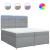 Pat box spring cu saltea, gri deschis, 200x200 cm, textil GartenMobel Dekor