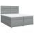 Pat box spring cu saltea, gri deschis, 200x200 cm, textil GartenMobel Dekor