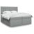 Pat box spring cu saltea, gri deschis, 200x200 cm, textil GartenMobel Dekor