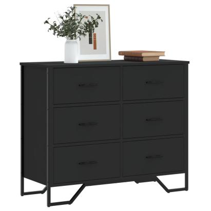 Comodă cu sertare, negru, 91x35,5x74,5 cm, lemn prelucrat GartenMobel Dekor