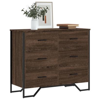 Comodă cu sertare, stejar maro 91x35,5x74,5 cm lemn prelucrat GartenMobel Dekor