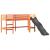 Pat etajat de copii cu turn alb/negru 80x200 cm lemn masiv pin GartenMobel Dekor