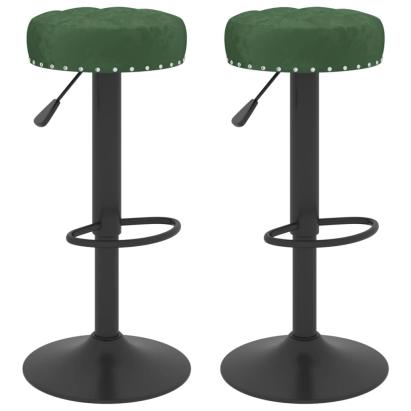 Scaune de bar, 2 buc., verde închis, catifea GartenMobel Dekor