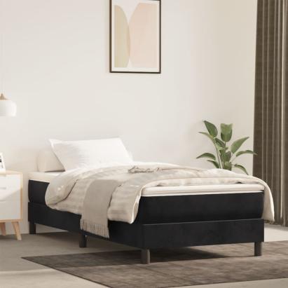 Saltea de pat cu arcuri, negru, 90x220x20 cm, catifea GartenMobel Dekor