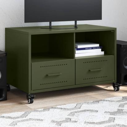 Dulap TV, verde măsliniu, 68x39x43,5 cm, oțel laminat la rece GartenMobel Dekor