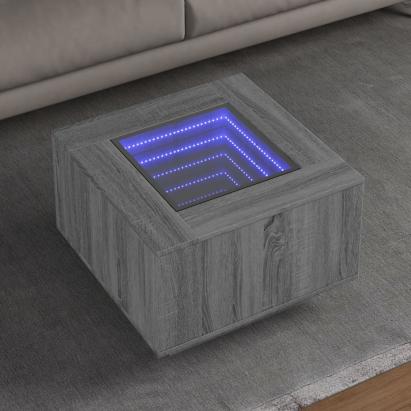 Măsuță de cafea cu LED, gri sonoma, 60x60x40 cm, lemn prelucrat GartenMobel Dekor
